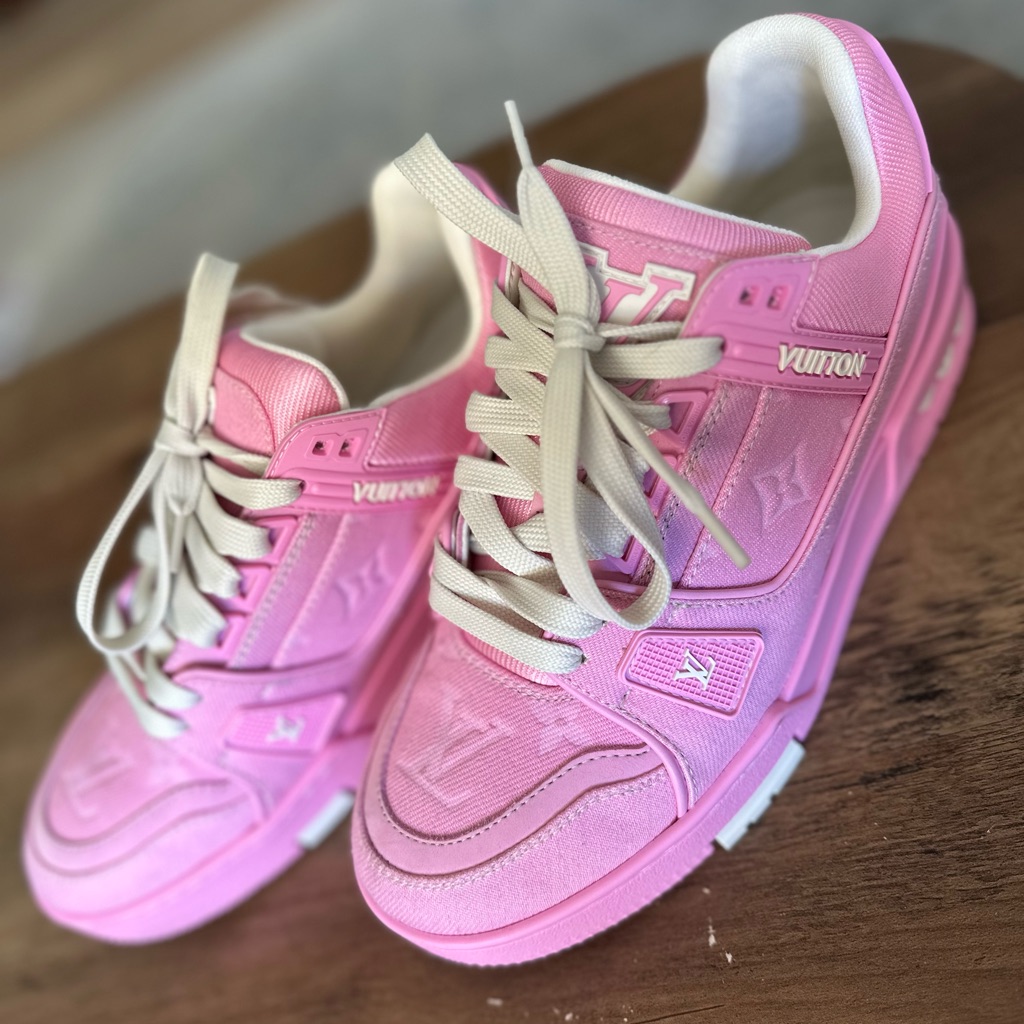 Louis Vuitton Pink And White Athletic Shoes